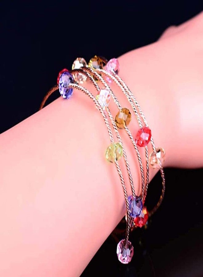 DIY Crafts 50 Pcs, Random M Color, 4-10mm Wholesale Briolette Crystal Glass Beads for Jewelry Making Faceted #5040 Briollete Rondelle Shape(50 Pcs, Random M Color) - Image 4